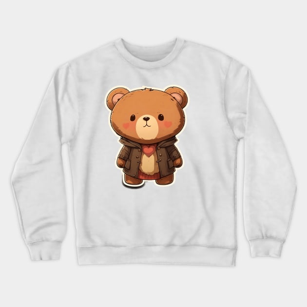 Cute Bear Cartoon Adventurer Adorable Kawaii Animal Crewneck Sweatshirt by kiddo200